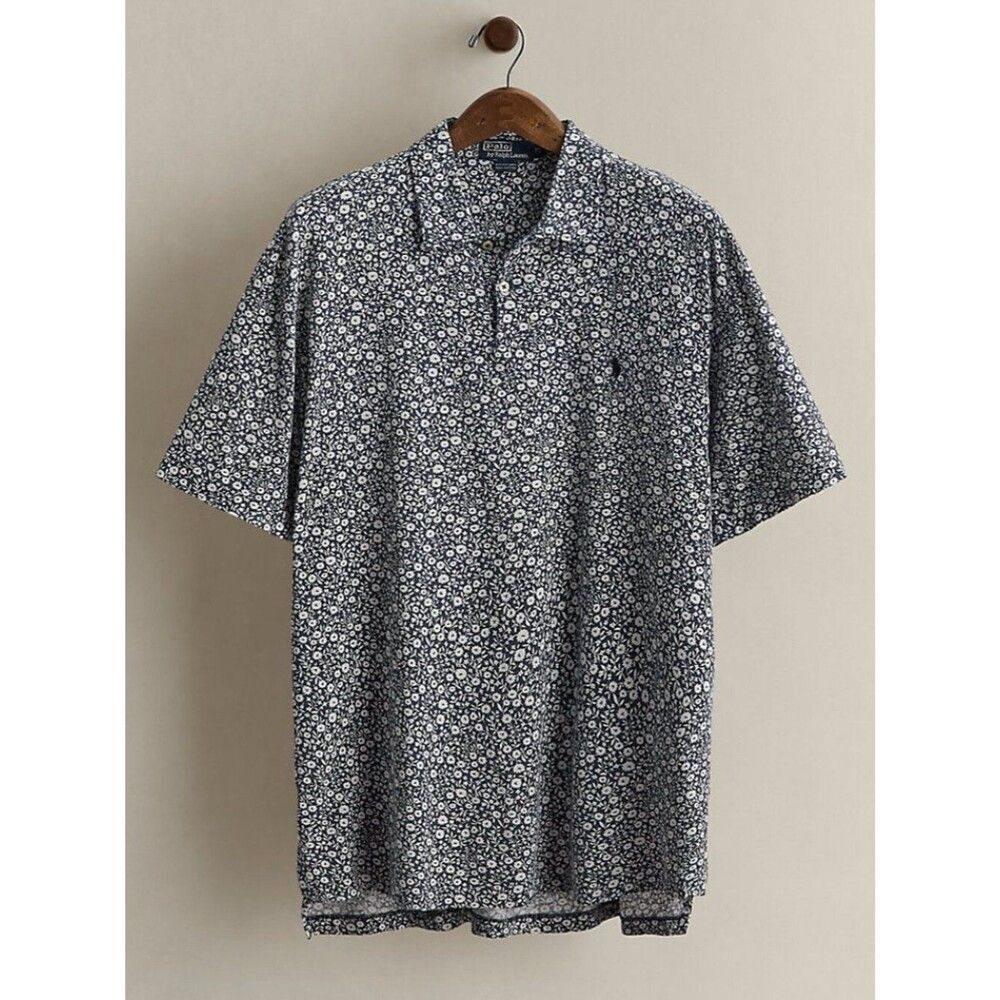 Vintage 2002 Polo Ralph Lauren Floral-Print Polo Shirt Size XL